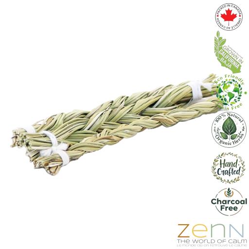 Zenn Sweetgrass Braid 4`` (Packaged 3 Pcs/ Bag) Natural Product; Colour & Size May Vary