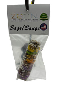 ZenN Good Vibe Sage 4" (Individually Packaged) Individually Packaged Natural Product; Colour & Size May Vary