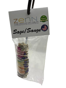 ZenN Seven Chakras Sage W/ Rose Petals 4" (Individually Packaged) Individually Packaged Natural Product; Colour & Size May Vary