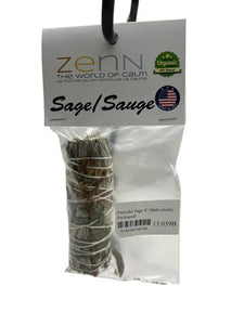 ZenN Peaceful Sage 4" (Individually Packaged) Individually Packaged Natural Product; Colour & Size May Vary