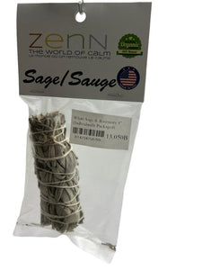 ZenN White Sage & Rosemary 4" (Individually Packaged) Individually Packaged Natural Product; Colour & Size May Vary