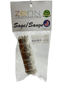 ZenN White Sage & Cinnamon 4" (Individually Packaged) Individually Packaged Natural Product; Colour & Size May Vary