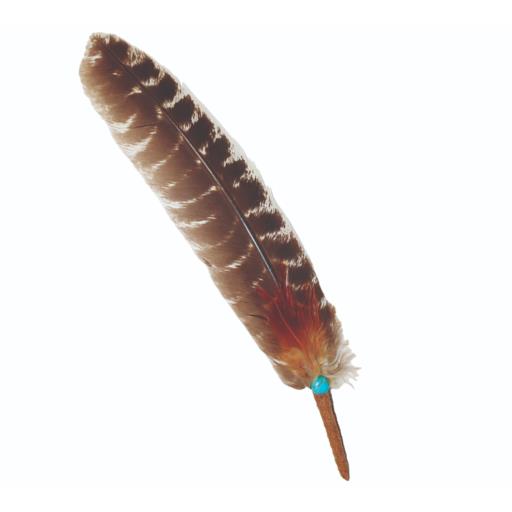 ZenN Smudge Feather With Turquoise Bead (10