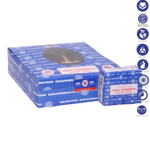 Satya "Nag Champa" Nag Champa Dhoop Cone 12 Cones 1" 12 Cones/ Pack 12 Packs (144 Cones)/ Display Box