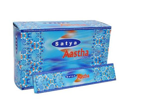 Satya "Nag Champa" Aastha 15G Incense Sticks 15G /Pack 12 Packs/ Box & Total 180G