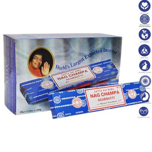 Satya "Nag Champa" Nag Champa 40G Incense Sticks 7.8" 40G /Pack 12 Packs/ Box & Total 480G