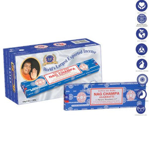 Satya "Nag Champa" Nag Champa Incense Sticks 100G 7.8" 100G /Pack 6 Packs/ Box & Total 600G