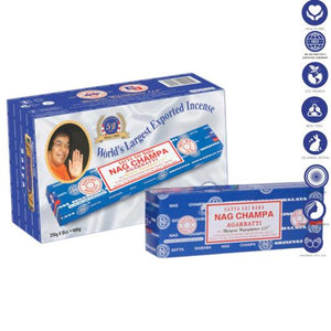 Satya "Nag Champa" Nag Champa 250G Incense Sticks 7.8" 250G /Pack 4 Packs/ Box & Total 1 Kg