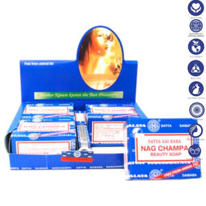 Satya "Nag Champa" Nag Champa 150G Soap 1 Soap Bar/Inner Box & 4 Soaps/ Display Box & Total 600 G