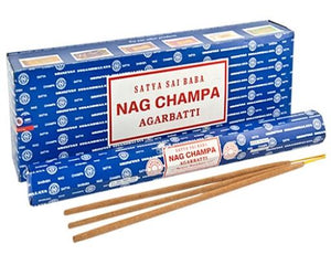 Satya "Nag Champa" Nag Champa 50G Long Incense Sticks 5 Sticks & 50 G/ Tube 6 Tubes/ Box & Total 300G