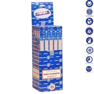 Satya "Nag Champa" Nag Champa 10G Incense Sticks 10G/ Pack 25 Packs/ Box & Total 250G