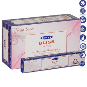 Satya "Nag Champa" Bliss Incense Sticks (Yoga Series) 15G 7.8" 15 G/ Pack 12 Packs/ Box & Total 180G