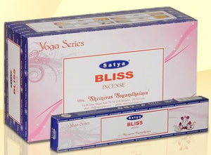 Satya "Nag Champa" Bliss Incense Sticks (Yoga Series) 15G 15 G/ Pack 12 Packs/ Box & Total 180G