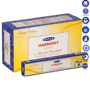 Satya "Nag Champa" Harmony Incense Sticks (Yoga Series) 15G 7.8" 15 G/ Pack 12 Packs/ Box & Total 180G