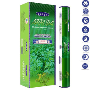 Satya "Nag Champa" Arruda Incense Sticks 9" 20 Sticks/Tube 6 Tubes/Box & Burns: 45 Minutes/Stick