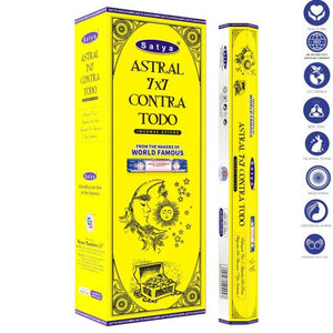 Satya "Nag Champa" Astral 7X7 Contro Todo Incense Sticks & Burns: 45 Minutes/Stick 9" 20 Sticks/Tube 6 Tubes/Box