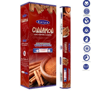 Satya "Nag Champa" Cinnamon Incense Sticks 9" 20 Sticks/Tube 6 Tubes/Box & Burns: 45 Minutes/Stick