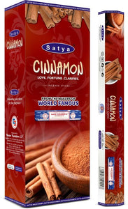 Satya "Nag Champa" Cinnamon Incense Sticks 20 Sticks/Tube 6 Tubes/Box & Burns: 45 Minutes/Stick