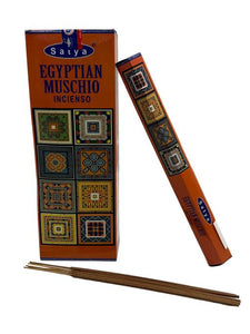 Satya "Nag Champa" Egyptian Musk Incense Sticks & Burns: 45 Minutes/Stick 20 Sticks/Tube 6 Tubes/Box