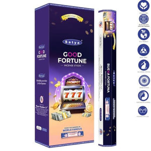 Satya "Nag Champa" Good Fortune Incense Sticks & Burns: 45 Minutes/Stick 9" 20 Sticks/Tube 6 Tubes/Box