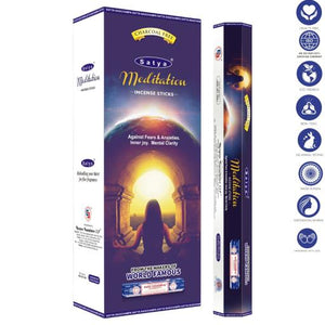 Satya "Nag Champa" Meditation Incense Sticks 9" 20 Sticks/Tube 6 Tubes/Box