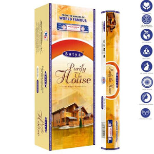 Satya "Nag Champa" Purify The House Incense Sticks 9" 20 Sticks/Tube 6 Tubes/Box