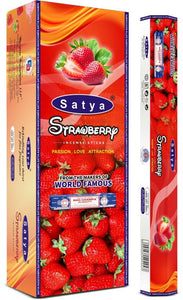 Satya "Nag Champa" Strawberry Incense Sticks & Burns: 45 Minutes/Stick 20 Sticks/Tube 6 Tubes/Box