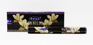 Satya "Nag Champa" Vanilla Incense Sticks 20 Sticks/Tube 6 Tubes/Box & Burns: 45 Minutes/Stick