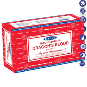 Satya "Nag Champa" Dragon'S Blood Incense Sticks 15G 7.8" 15G/ Pack 12 Packs/ Box & Total 180G