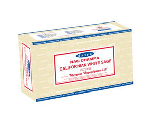 Satya "Nag Champa" Californian White Sage Incense Sticks 15G 15G/ Pack 12 Packs/ Box & Total 180G