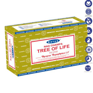 Satya "Nag Champa" Tree Of Life Incense Sticks 15G 7.8" 15G/ Pack 12 Packs/ Box & Total 180G