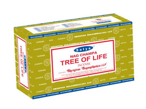 Satya "Nag Champa" Tree Of Life Incense Sticks 15G 15G/ Pack 12 Packs/ Box & Total 180G