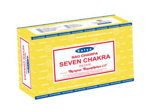 Satya "Nag Champa" Seven Chakra Incense Sticks 15G 15G/ Pack 12 Packs/ Box & Total 180G