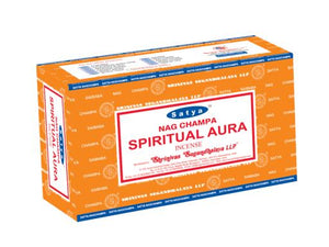 Satya "Nag Champa" Spiritual Aura Incense Sticks 15G 15G/ Pack 12 Packs/ Box & Total 180G