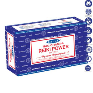 Satya "Nag Champa" Reiki Power Incense Sticks 15G 7.8" 15G /Pack 12 Packs/ Box & Total 180G