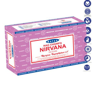 Satya "Nag Champa" Nirvana Incense Sticks 15G 7.8" 15G /Pack 12 Packs/ Box & Total 180G