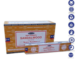 Satya "Nag Champa" Sandalwood Incense Sticks 15G 7.8" 15G /Pack 12 Packs/ Box & Total 180G