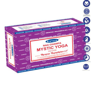 Satya "Nag Champa" Mystic Yoga Incense Sticks 15G 7.8" 15G/ Pack 12 Packs/ Box & Total 180G