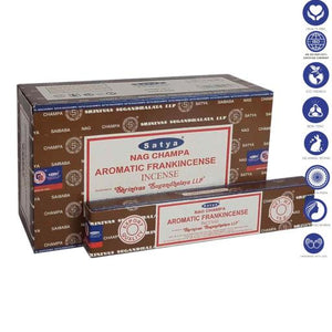 Satya "Nag Champa" Aromatic Frankincense Incense Sticks 15G 7.8" 15G/ Pack 12 Packs/ Box & Total 180G