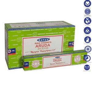 Satya "Nag Champa" Aruda Incense Sticks 15G 7.8" 15G /Pack 12 Packs/ Box & Total 180G