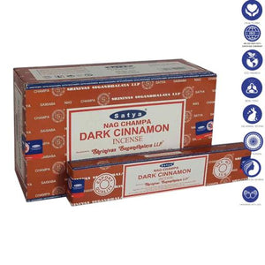 Satya "Nag Champa" Dark Cinnamon Incense Sticks 15G 7.8" 15G /Pack 12 Packs/ Box & Total 180G