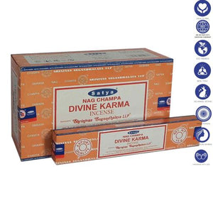 Satya "Nag Champa" Divine Karma Incense Sticks 15G 7.8" 15G /Pack 12 Packs/ Box & Total 180G