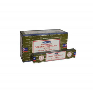 Satya "Nag Champa" Green Citronella Incense Sticks 15G 15G /Pack 12 Packs/ Box & Total 180G