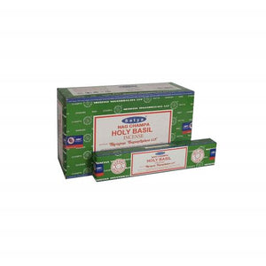 Satya "Nag Champa" Holy Basil Incense Sticks 15G 15G /Pack 12 Packs/ Box & Total 180G