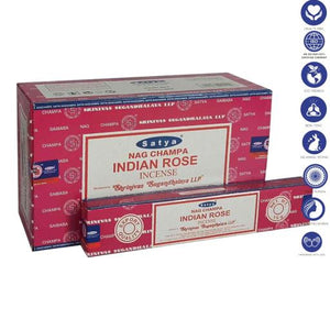 Satya "Nag Champa" Indian Rose Incense Sticks 15G 7.8" 15G /Pack 12 Packs/ Box & Total 180G