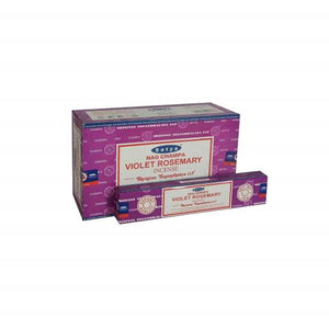 Satya "Nag Champa" Violet Rosemary Incense Sticks 15G 15G /Pack 12 Packs/ Box & Total 180G