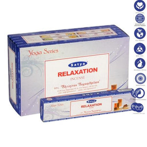 Satya "Nag Champa" Relaxation Incense Sticks (Yoga Series) 15G 7.8" 15G /Pack 12 Packs/ Box & Total 180G