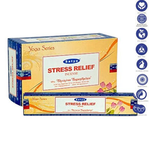 Satya "Nag Champa" Stress Relief Incense Sticks (Yoga Series) 15G 7.8" 15G /Pack 12 Packs/ Box & Total 180G