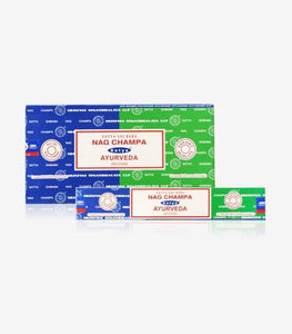 Satya "Nag Champa" Nag Champa  Ayurveda 16G Incense Sticks 16G/ Pack 12 Packs/ Box & Total 192G