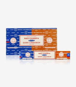 Satya "Nag Champa" Nag Champa  Dark Cinnamon 16G Incense Sticks 16G/ Pack 12 Packs/ Box & Total 192G